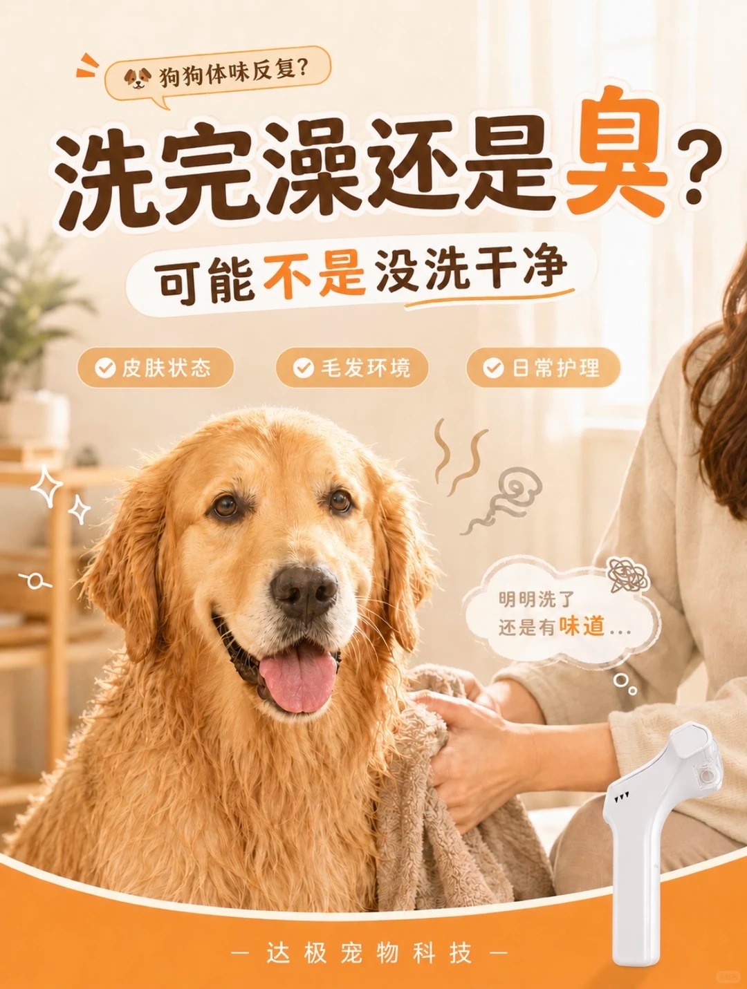 狗狗体味重不等于需要频繁洗澡